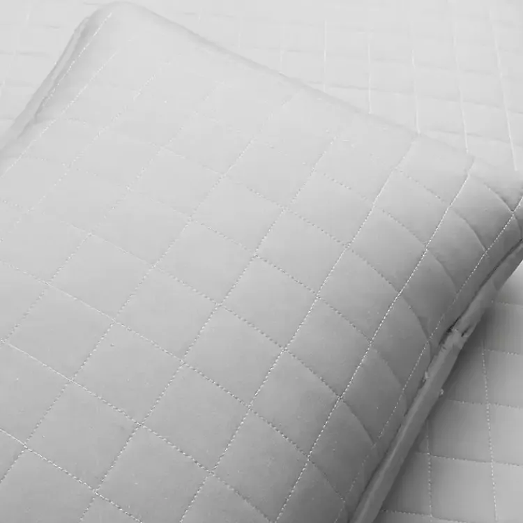 Kirklands Home Quilts|Box Stitch Cotton Full/Queen 3-pc. Quilt Set Gray