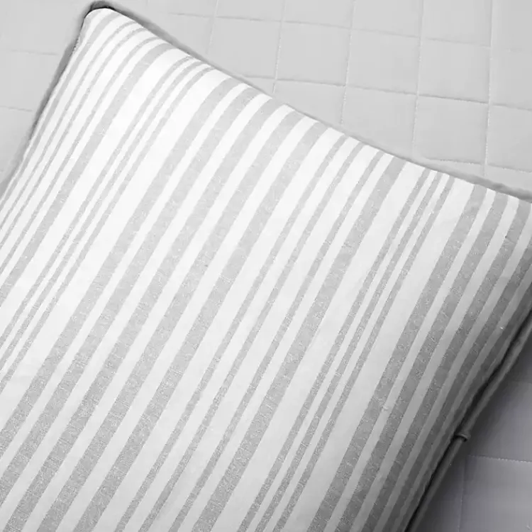 Kirklands Home Quilts|Box Stitch Cotton Full/Queen 3-pc. Quilt Set Gray