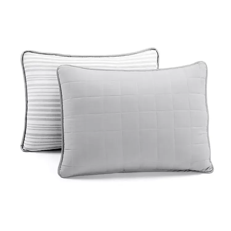 Kirklands Home Quilts|Box Stitch Cotton Full/Queen 3-pc. Quilt Set Gray