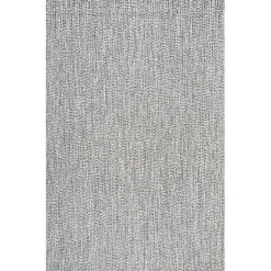 Kirklands Home Area Rugs|Braided Area Rug with Tassels, 10x14 Gray