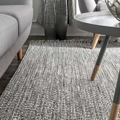 Kirklands Home Area Rugs|Braided Area Rug with Tassels, 10x14 Gray
