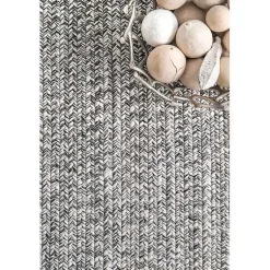Kirklands Home Area Rugs|Braided Area Rug with Tassels, 10x14 Gray