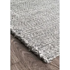 Kirklands Home Area Rugs|Braided Area Rug with Tassels, 10x14 Gray