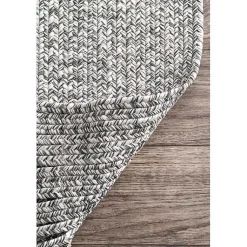 Kirklands Home Area Rugs|Braided Area Rug with Tassels, 10x14 Gray
