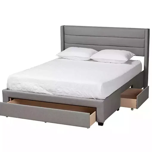 Kirklands Home Beds & Headboards|Braylon Upholstered 3-Drawer Full Bed Gray