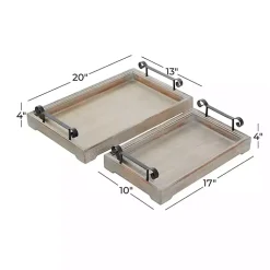 Hot Brushed Distressed 2-pc. Decorative Tray Set Decorative Trays