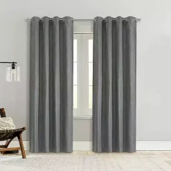Kirklands Home Curtains & Drapes|Bryson Textured Curtain Panel, 95 in. Gray