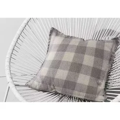 Kirklands Home Outdoor Cushions & Pillows|Gray Buffalo Check Stitched Outdoor Throw Pillow