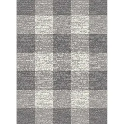 Kirklands Home Outdoor Rugs|Buffalo Plaid Indoor/Outdoor Area Rug, 7x9 Gray