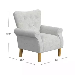 Kirklands Home Accent Chairs|Button-Tufted Rolled Arm Accent Chair Gray