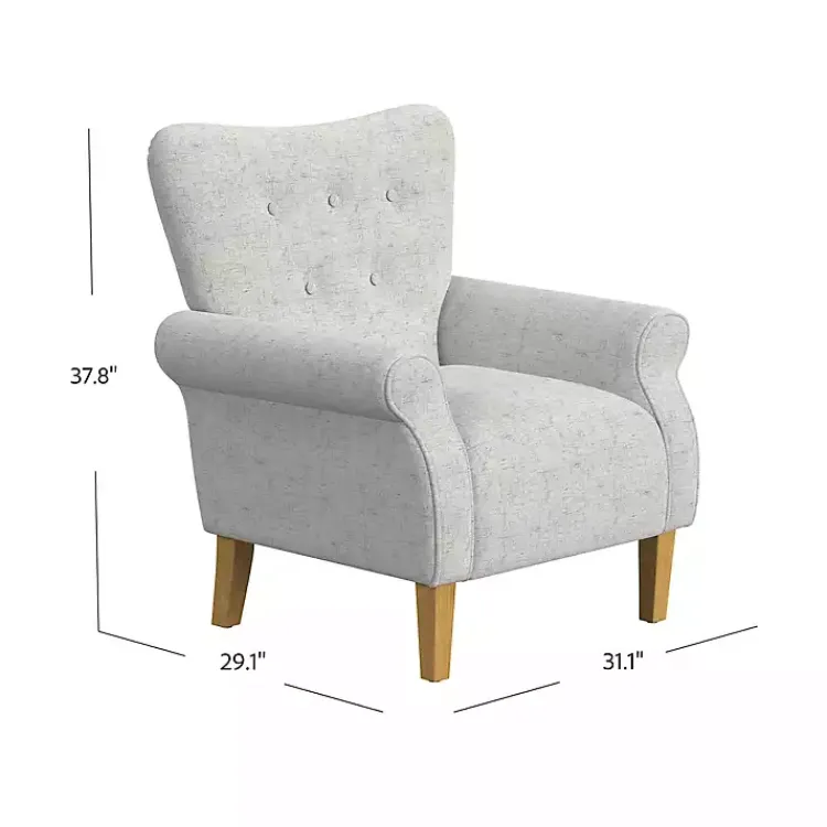 Kirklands Home Accent Chairs|Button-Tufted Rolled Arm Accent Chair Gray