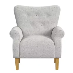 Kirklands Home Accent Chairs|Button-Tufted Rolled Arm Accent Chair Gray
