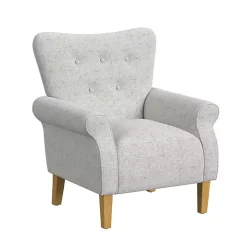 Kirklands Home Accent Chairs|Button-Tufted Rolled Arm Accent Chair Gray
