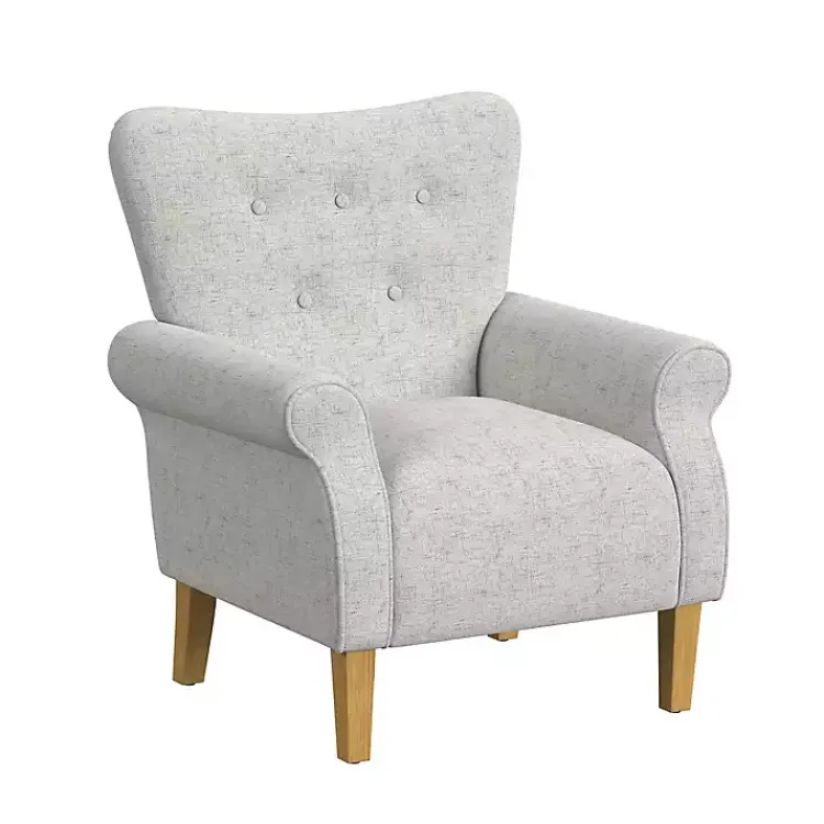 Kirklands Home Accent Chairs|Button-Tufted Rolled Arm Accent Chair Gray