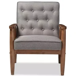 Kirklands Home Accent Chairs|Button-Tufted Sawyer Accent Chair Gray