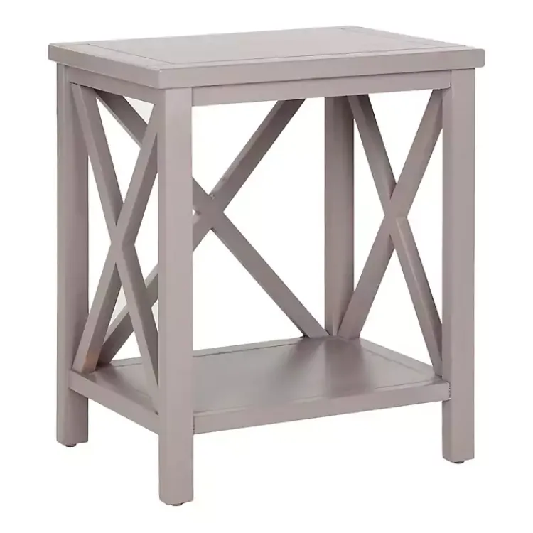 Kirklands Home Accent & End Tables|Candice Cross Back Accent Table Gray