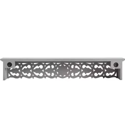 Kirklands Home Shelves|Gray Carved Floral Decorative Wall Shelf