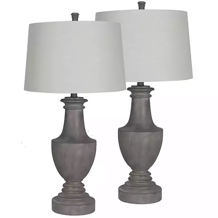 Kirklands Home Table Lamps|Carved Urn Table Lamps, Set of 2 Gray