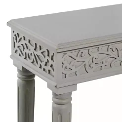 Kirklands Home Console Tables|Carved Wood Console Table Gray
