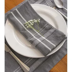 Kirklands Home Table Linens|Chambray French Stripe Napkins, Set of 6 Gray