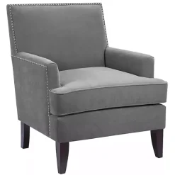 Kirklands Home Accent Chairs|Charlie Track Arm Club Accent Chair Gray