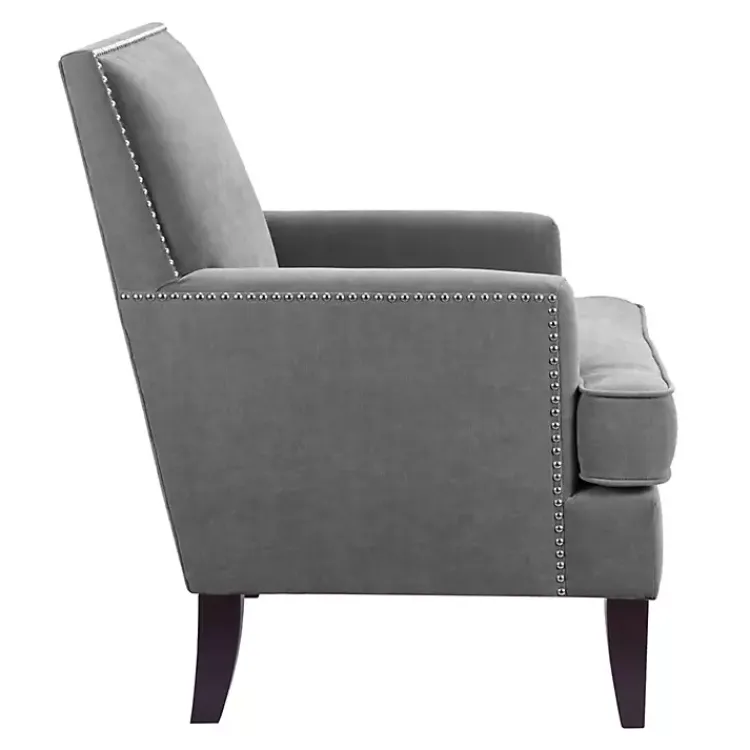Kirklands Home Accent Chairs|Charlie Track Arm Club Accent Chair Gray