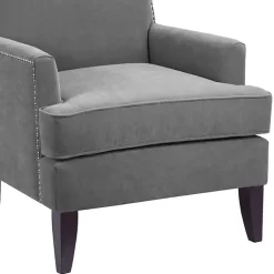 Kirklands Home Accent Chairs|Charlie Track Arm Club Accent Chair Gray