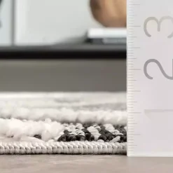 Kirklands Home Area Rugs|Gray Checkered Tiles Area Rug with Tassels, 5x7