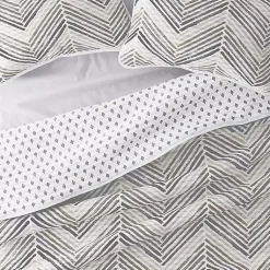 Kirklands Home Quilts|Gray Chevron Reversible 3-pc. Queen Quilt Set