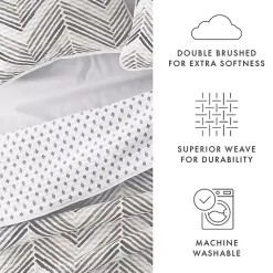 Kirklands Home Quilts|Gray Chevron Reversible 3-pc. Queen Quilt Set