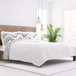 Kirklands Home Quilts|Gray Chevron Reversible 3-pc. King Quilt Set