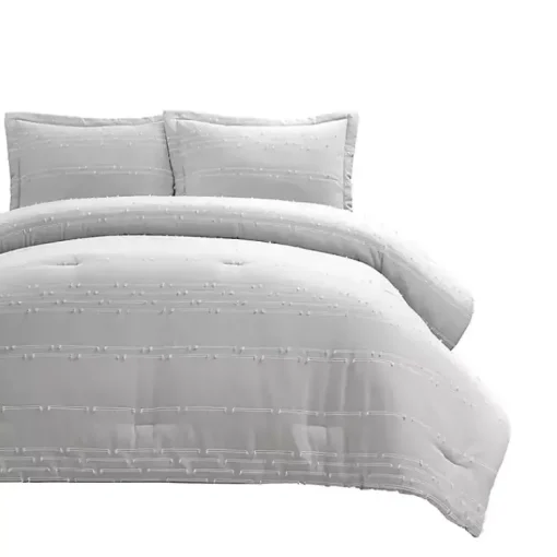 Kirklands Home Comforters|Clipped Stripe 3-pc. Cali King Comforter Set Gray