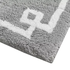Kirklands Home Bathroom Rugs|Cotton Tufted Bath Mat with Border, 30 in. Gray