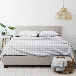 Kirklands Home Bed Sheets|Gray Country Plaid 4-pc. California King Sheet Set