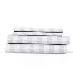 Kirklands Home Bed Sheets|Gray Country Plaid 4-pc. California King Sheet Set