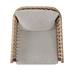 Kirklands Home Accent Chairs|Curved Wood and Jute Rope Accent Chair Gray