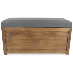 Kirklands Home Benches & Ottomans|Cushioned Storage Benches, Set of 2 Gray