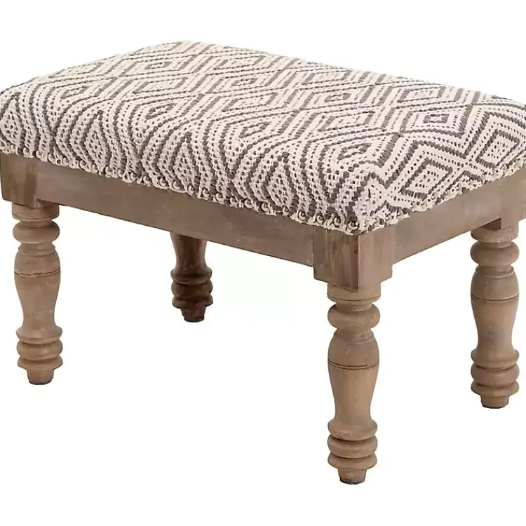 Kirklands Home Benches & Ottomans|Gray Diamond Upholstered Ottoman