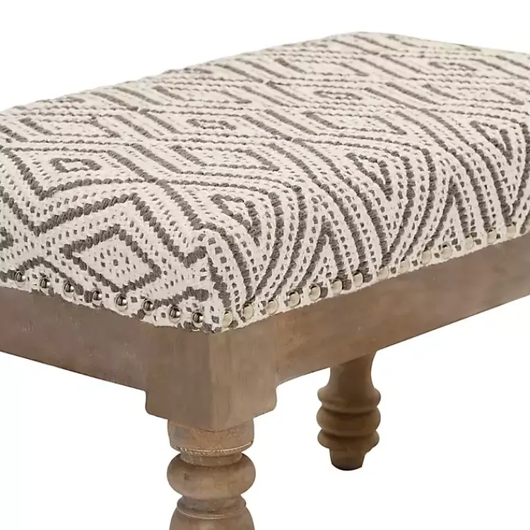 Kirklands Home Benches & Ottomans|Gray Diamond Upholstered Ottoman