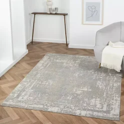 Kirklands Home Area Rugs|Distressed Washable Area Rug, 5x7 Gray