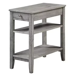 Kirklands Home Accent & End Tables|Double Shelf Wood Accent Table Gray