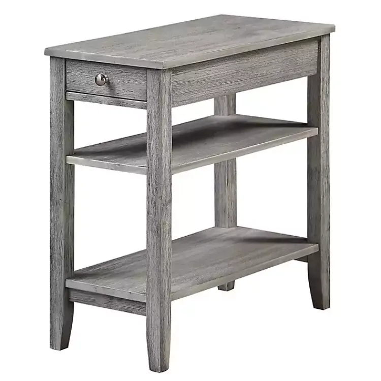 Kirklands Home Accent & End Tables|Double Shelf Wood Accent Table Gray
