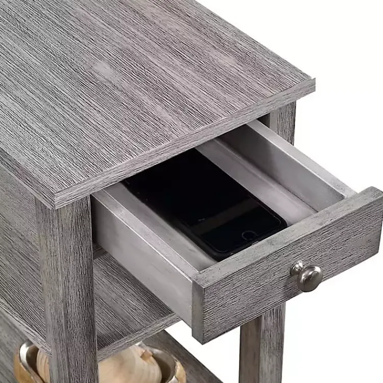 Kirklands Home Accent & End Tables|Double Shelf Wood Accent Table Gray
