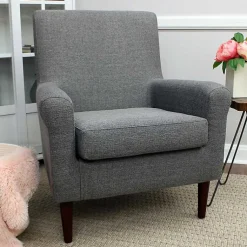 Kirklands Home Accent Chairs|Ellen Rolled Arms Accent Chair Gray