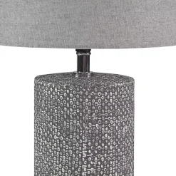 Kirklands Home Table Lamps|Embossed Ceramic Bayard Table Lamp Gray