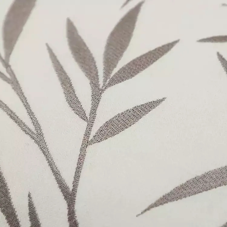 Outlet Gray Embroidered Botanical Throw Pillow Pillows