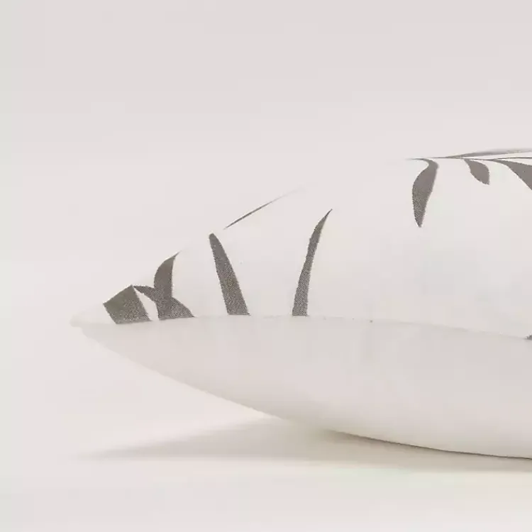 Outlet Gray Embroidered Botanical Throw Pillow Pillows