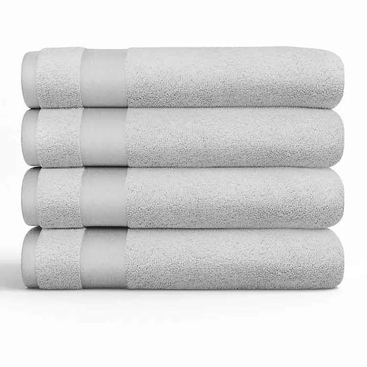 Kirklands Home Bath Towels|Essential Cotton Bath Towels, Set of 4 Gray