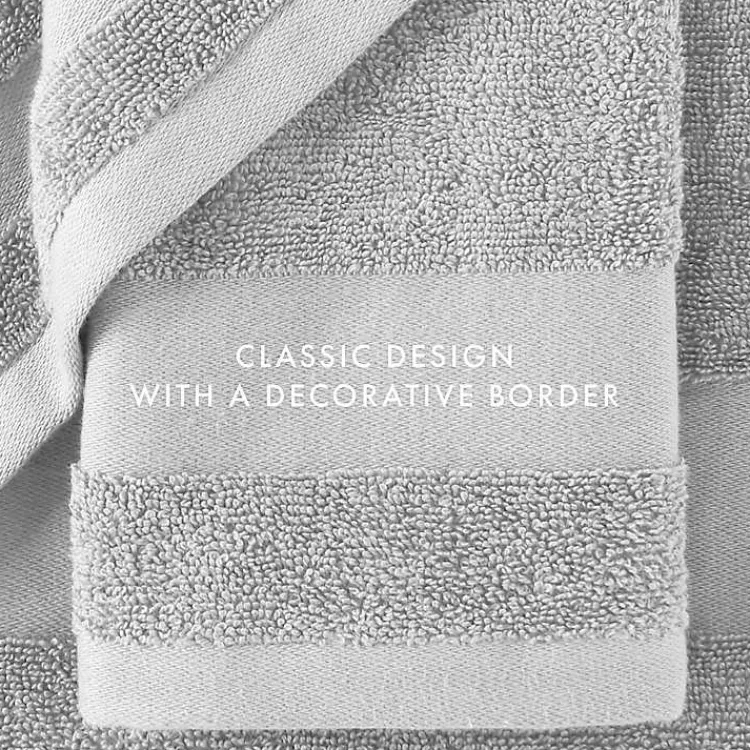 Kirklands Home Bath Towels|Essential Cotton Bath Towels, Set of 4 Gray