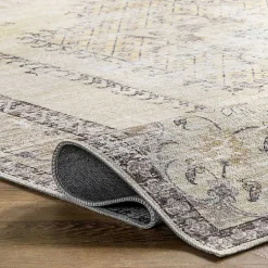 Kirklands Home Area Rugs|Gray Faded Medallion Washable Area Rug, 5x8
